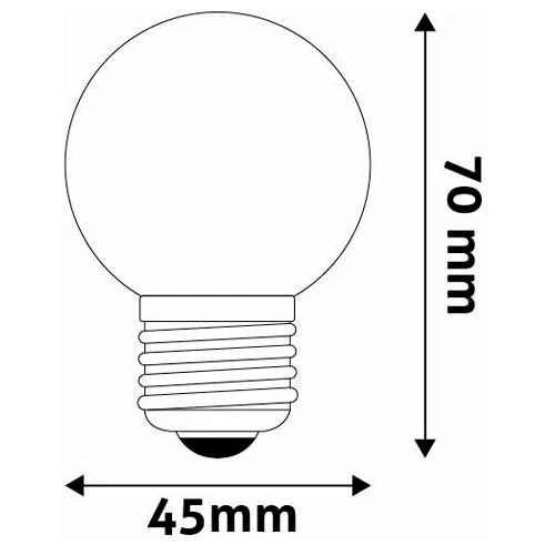 LED декоративная лампа E27, G45, 1Вт, 30Лм, 200°, красная