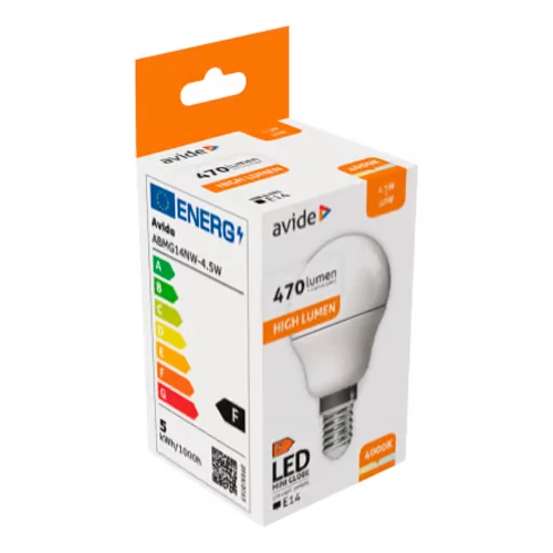 LED spuldze E14, P45, 4.5W, 470lm, 4000K