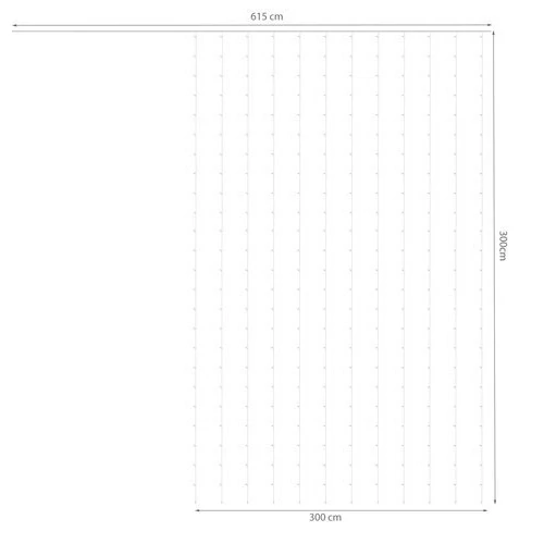 Ziemassvētku virtene - aizkari 3x3m, daudzkrāsains