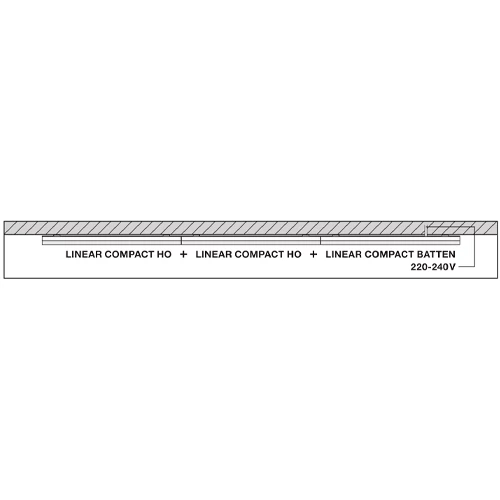 LED линейный светильник 60cm, 10W, 4000K, IP20 LINEAR COMPACT HIGH OUTPUT