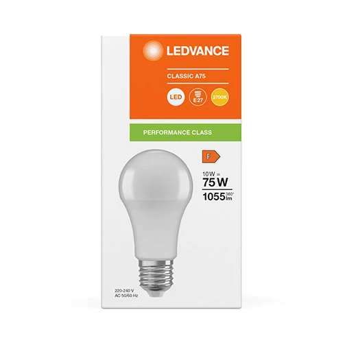 LED bulb E27, A60, 10W, 1055lm, 2700K