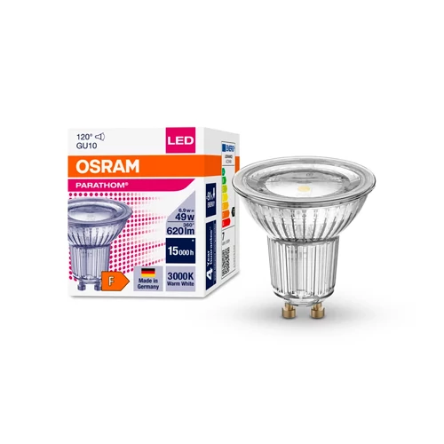 LED spuldze GU10, 120°, 6.9W, 620lm, 3000K