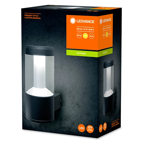 Fasādes gaismeklis 12W, 3000K, IP44 ENDURA STYLE LANTERN MODERN