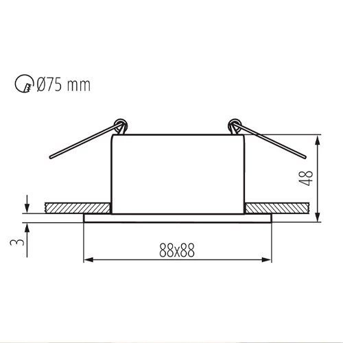 Iebūvējams gaismeklis GLOZO DSL G/W, excl. MR16 vai GU10, max 10W, IP20