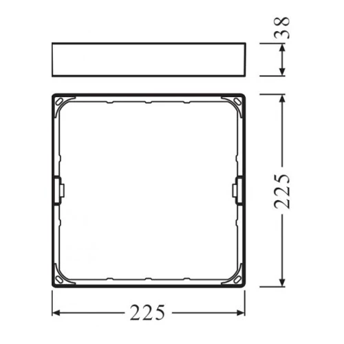 Paneļu rāmis kvadrāta 225 mm DOWNLIGHT SLIM FRAME SQ 210 WT