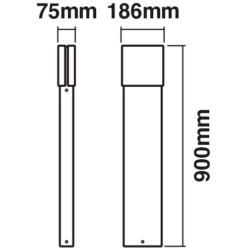 Street light bollard post 90cm, 12.5W, 3000K, IP44 ENDURA STYLE ELLIPSE