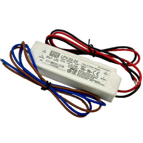 LED Impulsu barošanas bloks, 24V, 20W, IP67, 0.84A