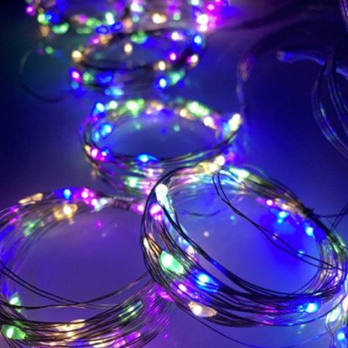 LED Ziemassvētku diožu virtene - aizkari vara stieple ar pulti, USB adapteri