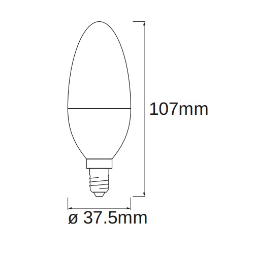 LED Viedā spuldze E14, C37, 4.9W, 470Lm, RGBW