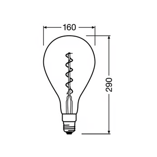 Vintage style LED bulb E27, A160, 4W, 300lm, 2000K