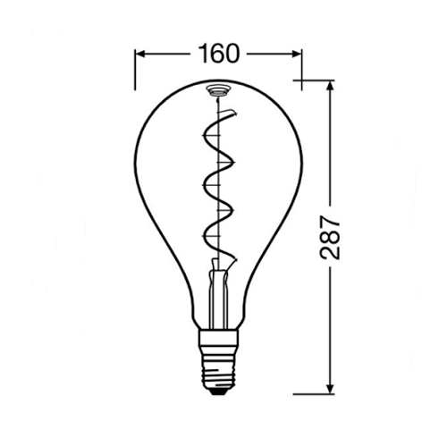 LED лампа в винтажном стиле E27, A160, 4W, 140lm, 1800K