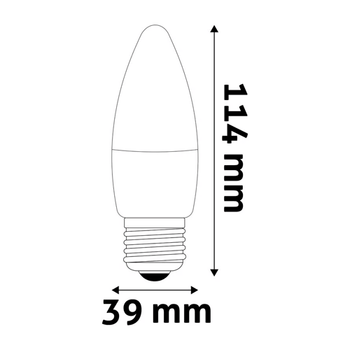 LED bulb E27, C40, 8W, 810lm, 3000K