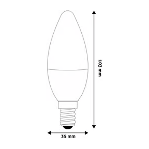 LED bulb E14, C37, 4.5W, 470lm, 3000K