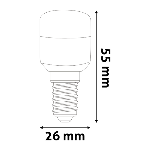 LED лампа E14, T26, 1.3W, 150lm, 3000K