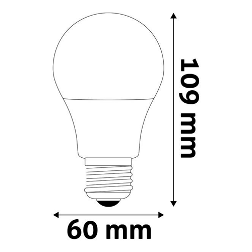LED лампа E27, A60, 9.5W, 1055lm, 3000K