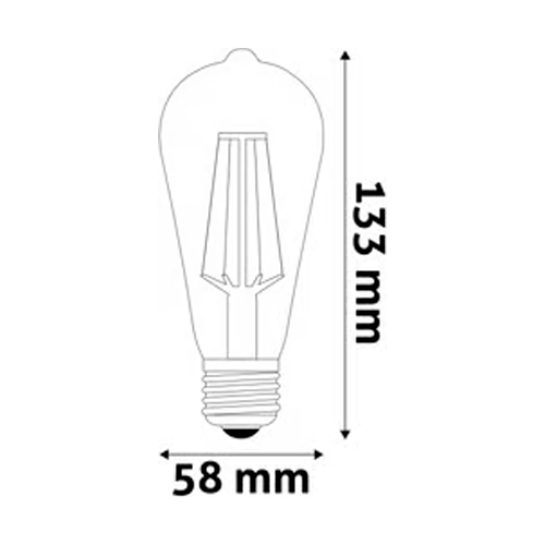LED лампа E27, ST58, 4W, 360lm, 2700K, filament