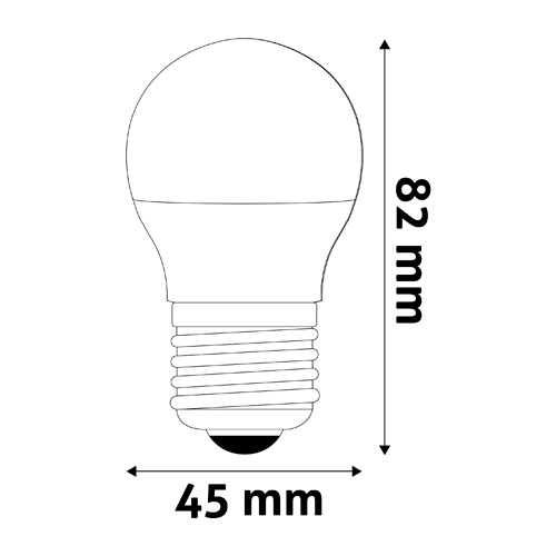 LED лампа E27, G45, 4.5W, 470lm, 3000K