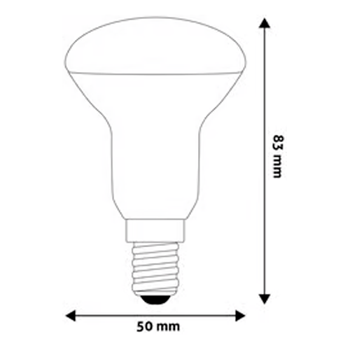 LED spuldze E14, R50, 4.9W, 470lm, 3000K