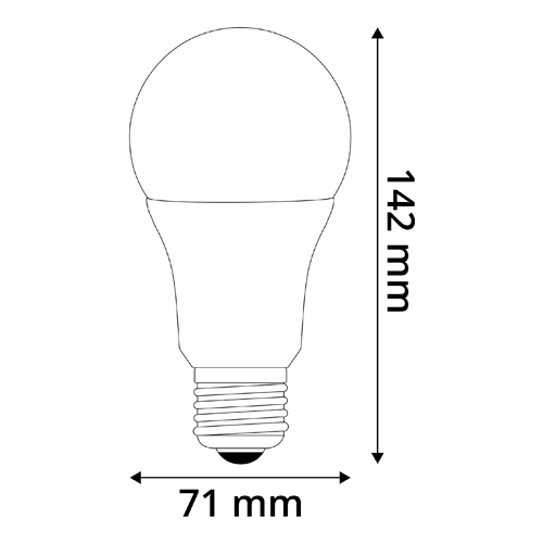 LED лампа E27, A70, 16W, 1990lm, 3000K