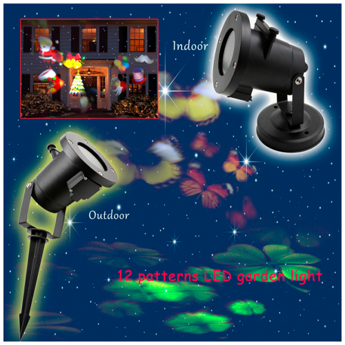 Waterproof laser projector for garden and home - 12 slides
