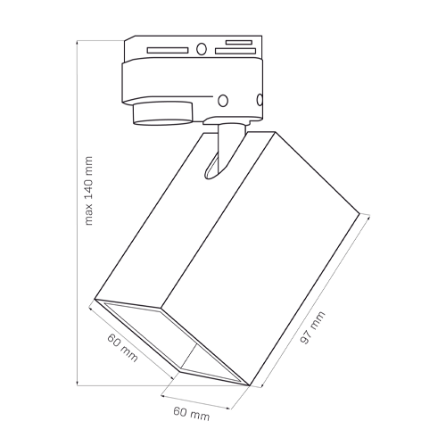 LED Рельсовый светильник SQUARE, excl. GU10, max10W, 1F