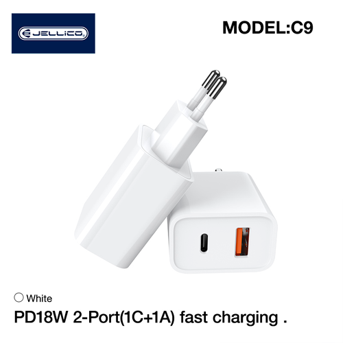 Fast charging power adapter USB-C (Type-C), USB-A, 20W