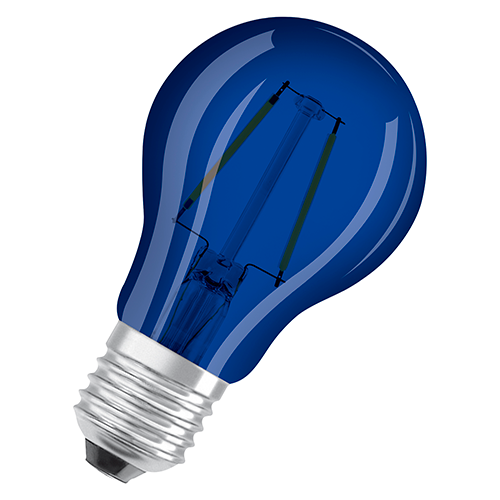 LED лампа E27, A60, 2.5W, 10lm, 9000K, синяя