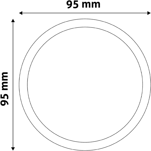 LED built-in panel 5W, 3000K, 430Lm, Ø 90 mm