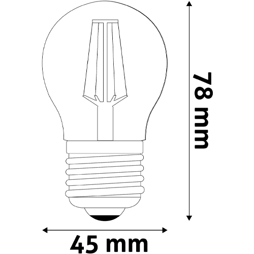 LED лампа E27, G45, 6.5W, 806lm, 2700K