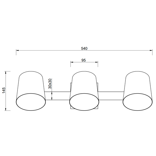 Ceiling lamp BELL, excl. 3 x E14, max. 25W