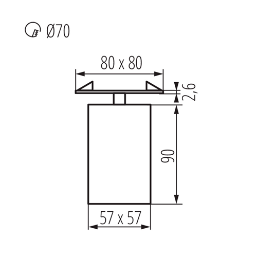 Recessed luminaire CHIRO DTL-B, excl. GU10, max 10W