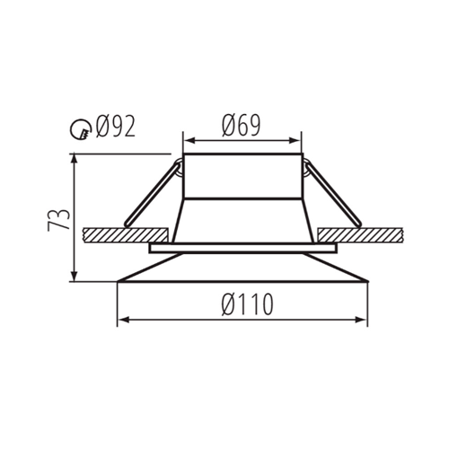 Recessed luminaire AJAS DSO-W, excl. GU10, MR16, max 10W, IP20