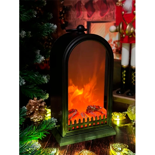 LED Decorative lamp - fireplace, 25cm, USB, warm white