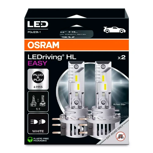 LED spuldzes H15, 16.5/3.8W, 1250/250 lm, 6500K, LEDriving HL EASY sērija