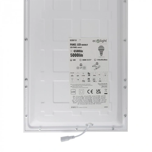 LED panel 50W, 4000K, 5000lm, 1195x295x30, Backlit