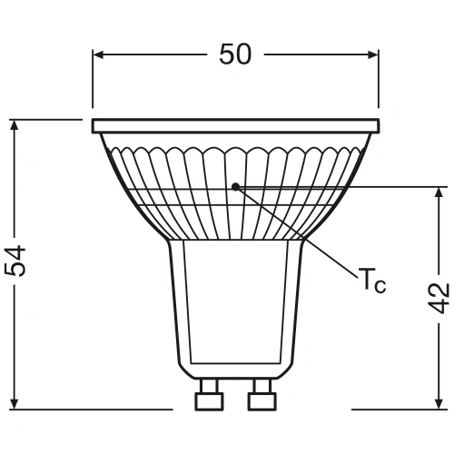 LED лампа GU10 4,3W, 3000K, 350lm, 36°