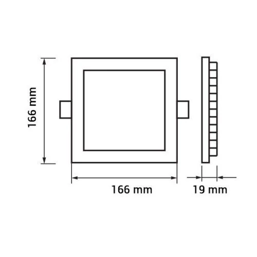 LED iebūvējams panelis 12W, 2700K, 820Lm