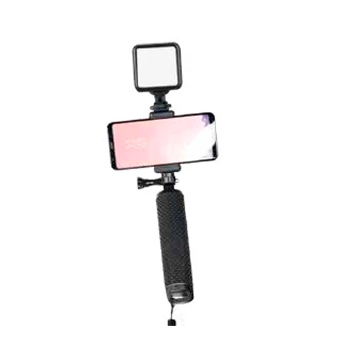 LED selfie lampa, ko darbina 2xAA baterijas