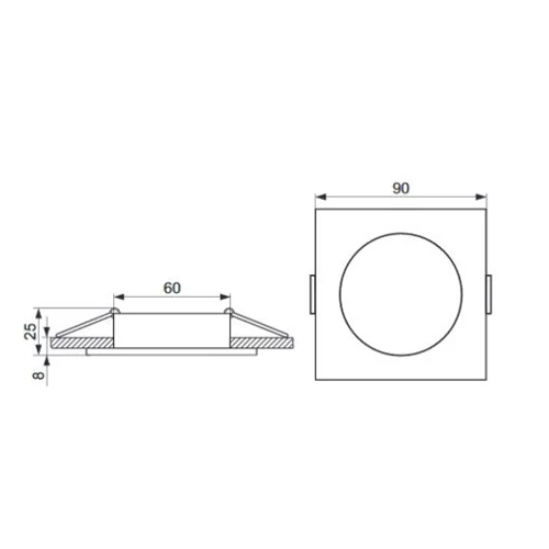 Built-in light RIA SQ, excl. MR16 or GU10, IP20