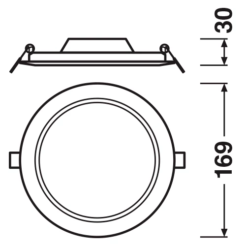 LED iebūvējams panelis 12W 3000K DOWNLIGHT SLIM