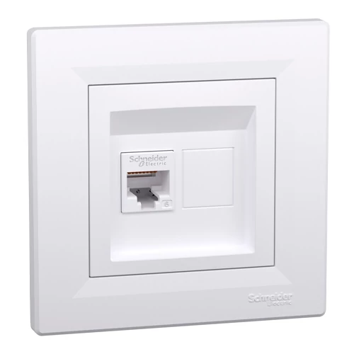 Built-in data 1xRJ45 socket with frame CAT6 UTP, Asfora