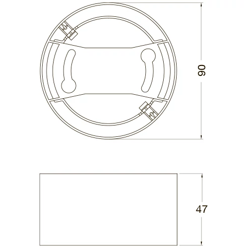 Surface plaster frame Ø 90 mm for built-in panels