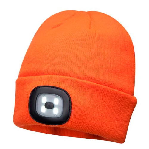 Hat with LED light 150Lm, IP44, USB, orange