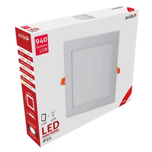 LED iebūvējams panelis 12W, 940lm, 3000K, IP20, 120°