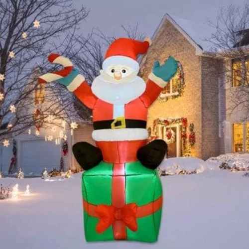 Inflatable Santa Claus with LED lighting