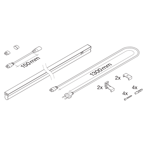 LED linear luminaire 90cm, 12W, 4000K, IP20 LINEAR COMPACT SWITCH