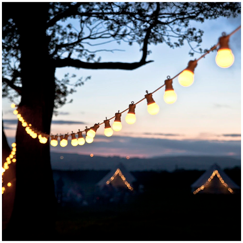 Set of outdoor 10m garlands for gardens and terraces with E27 lamps