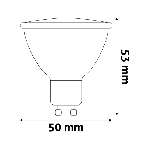 LED bulb GU10, 100°, 7W, 610lm, 3000K