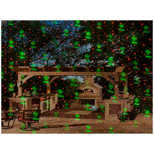 Водонепроницаемый лазерный проектор для сада и дома — проекция 12 разных рисунков