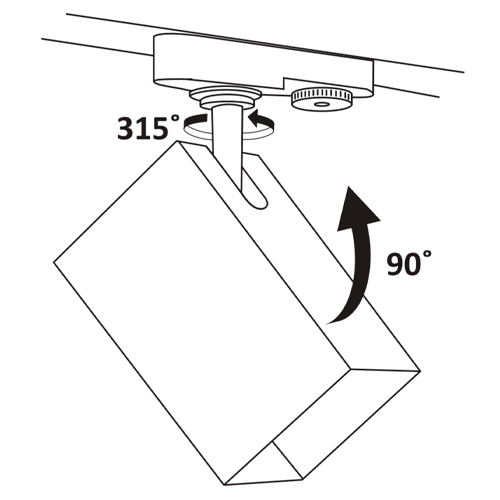 LED Рельсовый светильник SQUARE, excl. GU10, max10W, 1F